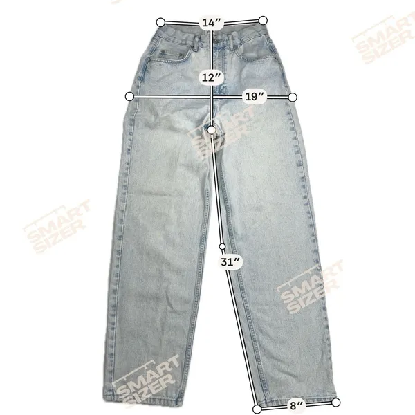 BDG Urban Outfitters High Rise Baggy Jeans Light Wash Wide Leg Denim Size 28 - Image 9