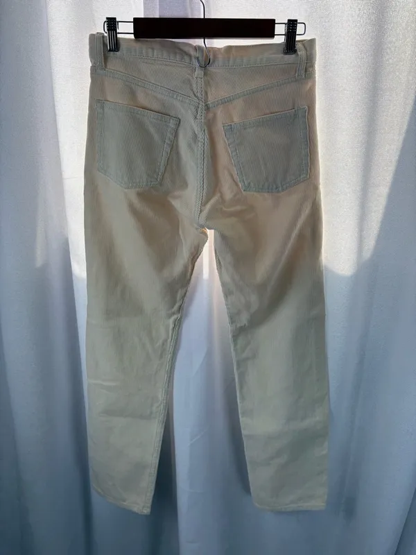 John Galt White Corduroy Straight Leg Jeans with‎ 5 Pockets Size Small Cream NWT - Image 7