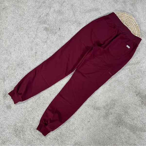 Figs Women’s High Waisted Zamora Jogger Scrub Pants Pull On in Burgundy ST - Image 7