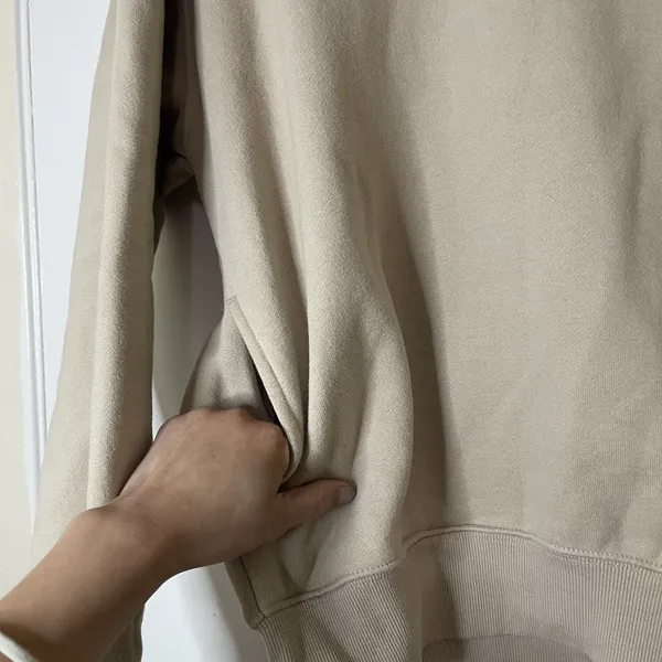 Aritzia TNA cozy fleece half zip pullover tan beige relaxed sweatshirt size XS 1 - Image 5