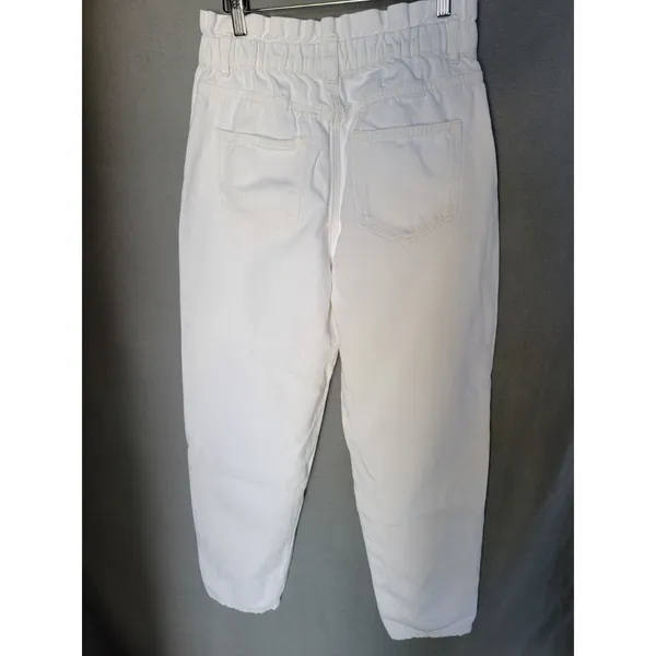 Zara Women's White Ankle Jeans High-Waisted Elastic Waist, Size S - Image 6