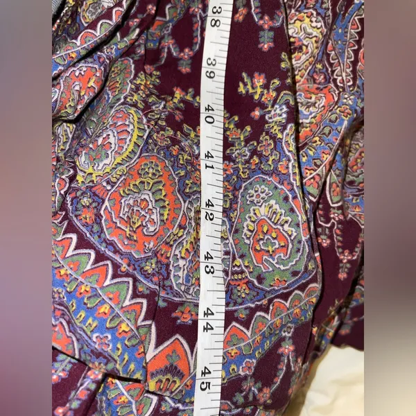 Vintage Paisley Print Wrap Dress in Purple and Blue Size Medium - Image 8