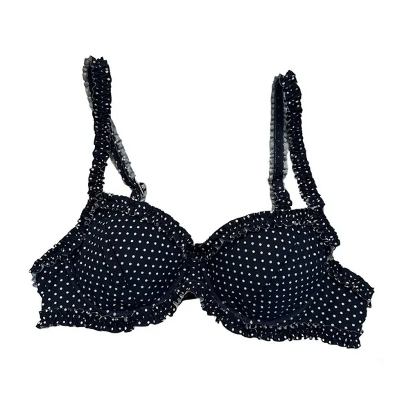 Tory Burch Polka Dot Underwire Bikini Swim Top Navy Blue‎ Size XS - Image 2