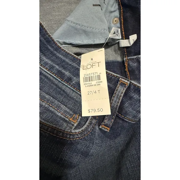 Ann Taylor LOFT Curvy Straight Leg Jeans Medium Wash Blue Denim Tall Size 27/4T - Image 4