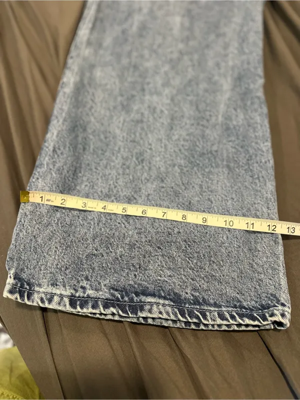 Riley & James Extra Wide Leg Baggy Y2K Wing Pocket Jeans SzXL Indie Punk Grunge. - Image 6