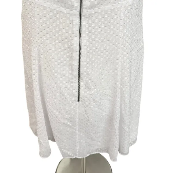 Alice + Olivia White Roe Tie Front Textured Mini Flare Slip Dress Size 12 NEW - Image 10