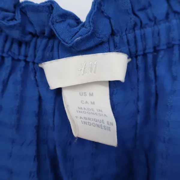 HM Royal Blue Tie Shoulder Ruffle Camisole Tank Top Viscose Size M - Image 3