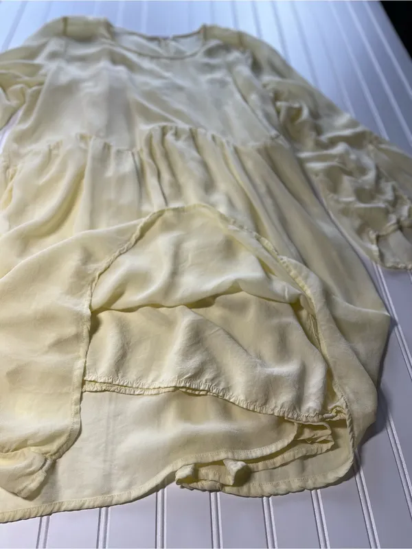Anthropologie LACAUSA‎ Butter Yellow Sunday Seashell Babydoll Tunic Dress - Image 4