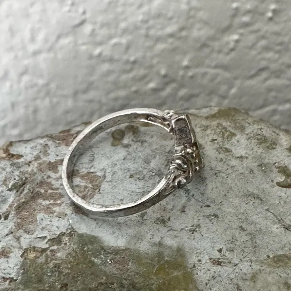 Geometric Faux Silver Ring Silver - Image 7