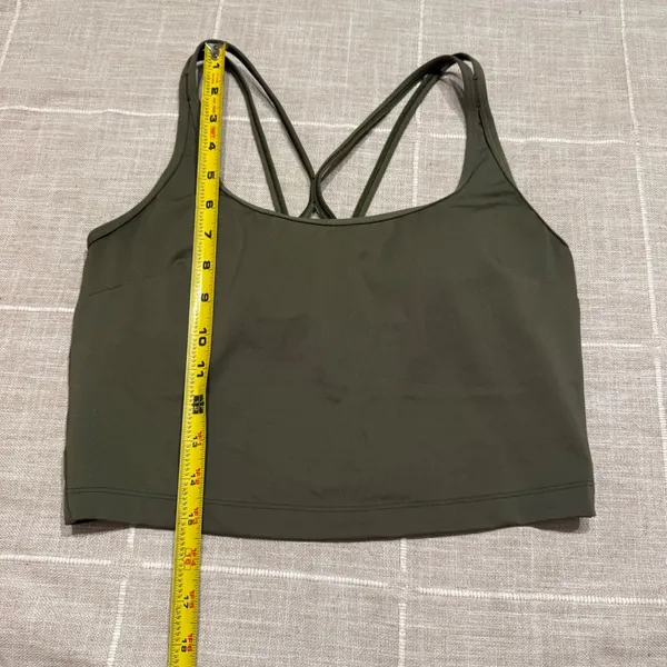 All In Motion Light Support Strappy Crop Sports Bra Top Olive Green Size M - Image 6