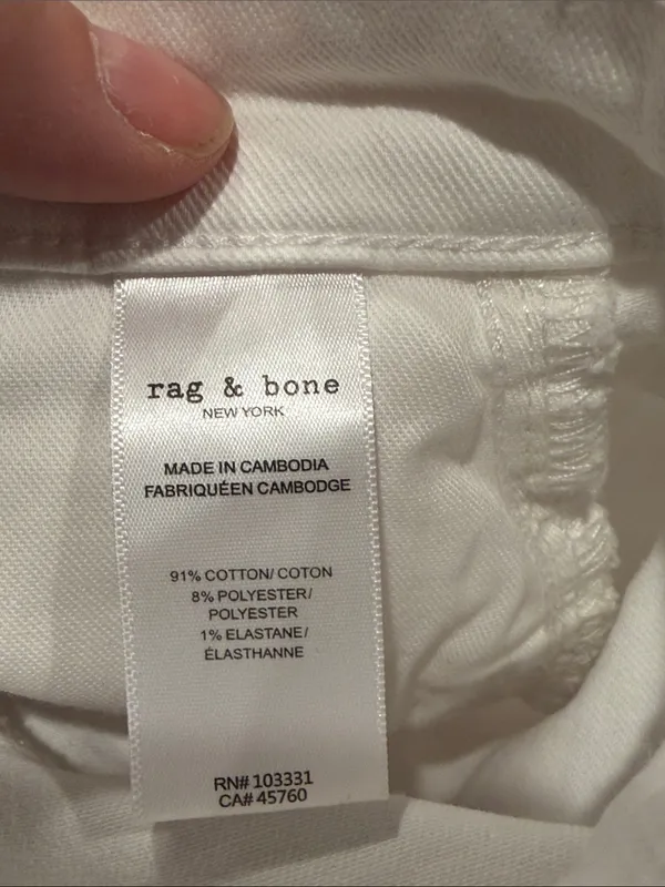 rag & bone Dylan White Cutoff Denim Shorts 27 - Image 5