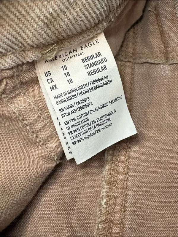 American Eagle Corduroy Mini Skirt Size 10 Brown Tan Y2K Fall - Image 3