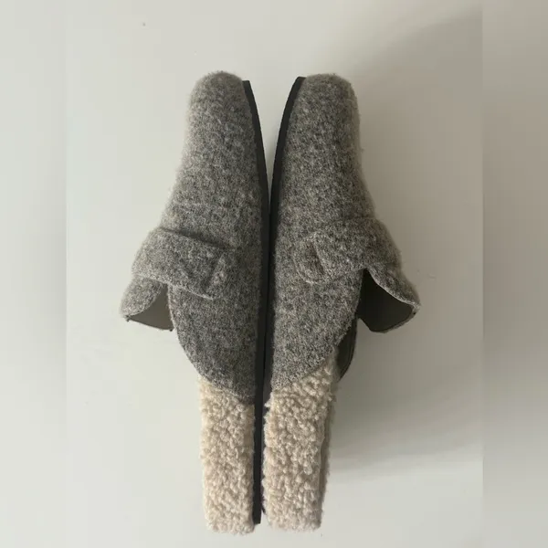 Tory Burch Mellow Shearling Lined Mule in Fog Gray 9 - Image 4