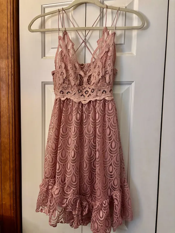 Free People Pink Adelia Lace Dress - Image 2
