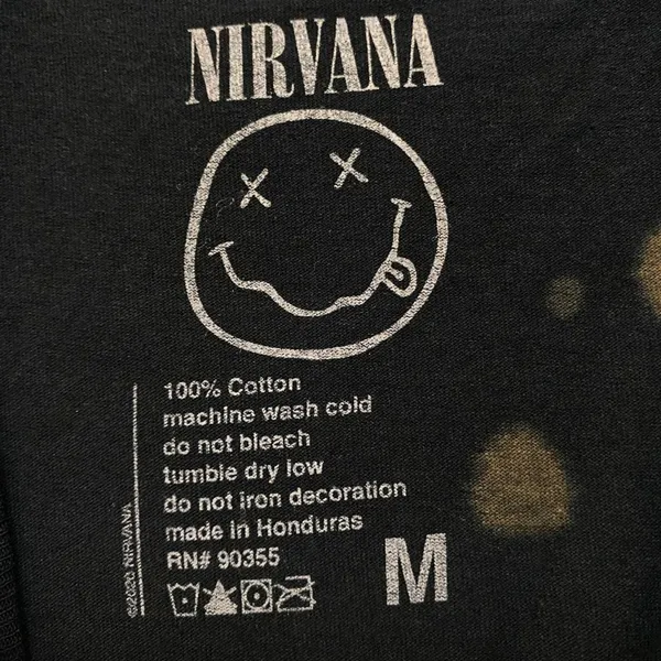 Nirvana Nevermind Bleach Dye Grunge Rock Tshirt size Medium - Image 4