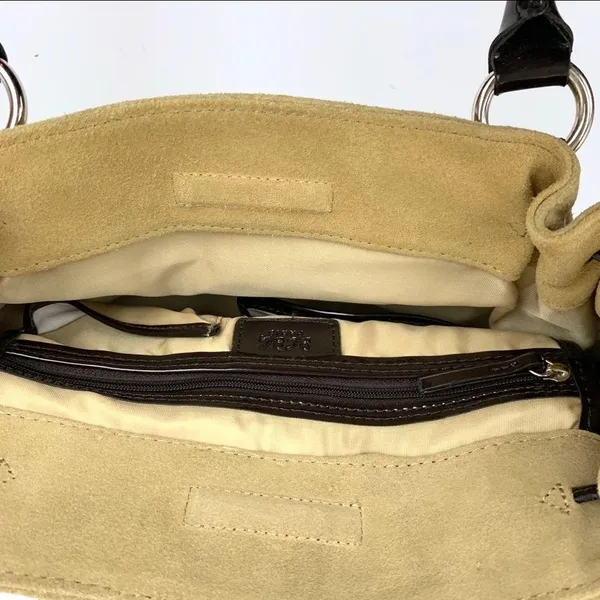 BCBG Suede Leather Tan / Brown Bag - Image 8