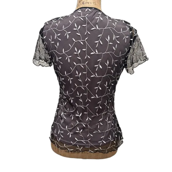 Vintage 90s Catalyst Mesh‎ Tee Dark Fairy Grunge Purple Whimsigoth Size Medium - Image 2