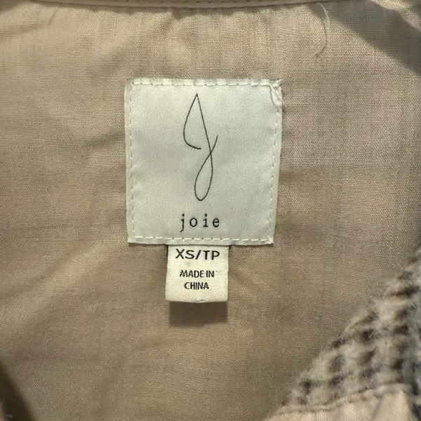 JOIE Brushed Plaid Boxy Jacket size‎ XS Shacket - Image 5