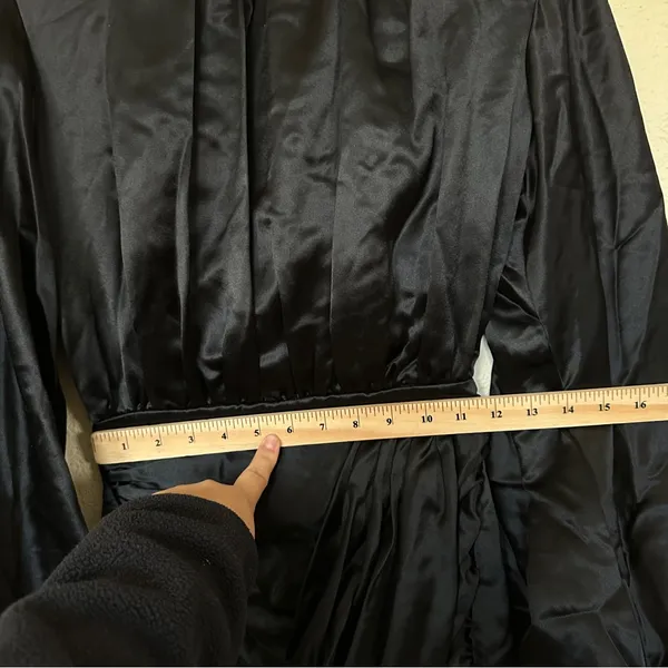House of CB ‘Khristen’ Black‎ Satin Blouson Dress NWOT size XS - Image 8