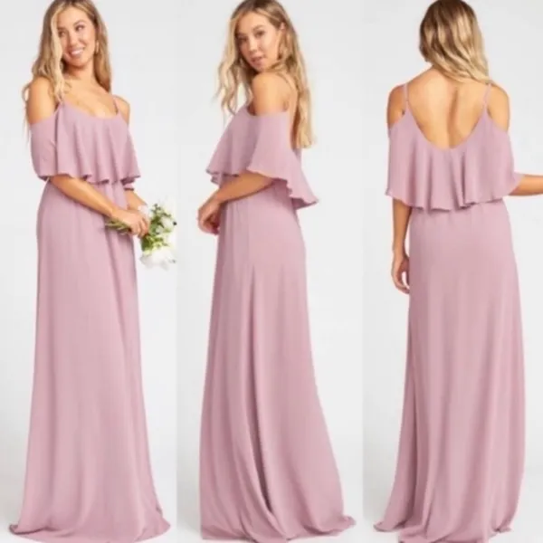 Show Me Your Mumu SMYM Caitlin ruffle maxi dress in antique rose pink NEW XS - Image 6