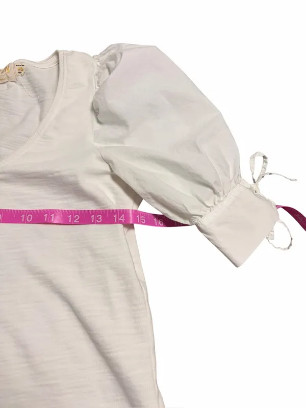 Nation LTD Ladies White Puff Sleeve Blouse Size Small - Image 7