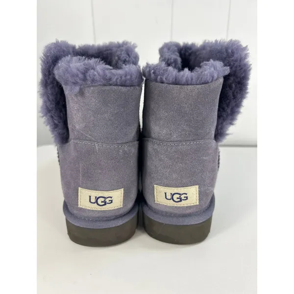 UGG MINI BAILEY SNAPS Graystone SHEEPSKIN WOMEN'S BOOTS. Women's Size 9. NEW - Image 3