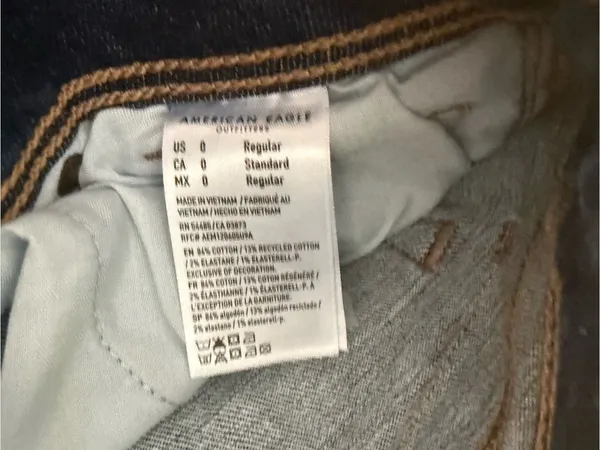 American Eagle Outfitters Dark Blue Flare Cargo Jeans - Image 2