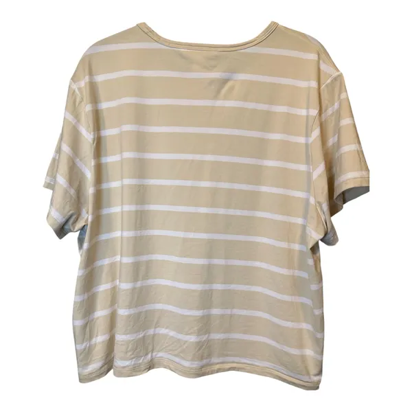 Athleta Women’s Essential Striped Tee XL Beige Cream Short Sleeve - Image 2