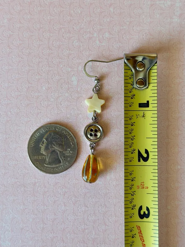 Handmade y2k funky fairy whimsy dangle earrings🌟🧡 - Image 6