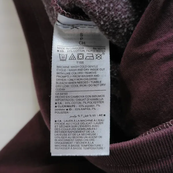 Old Navy Raisin Arizona Burgundy‎ Fleece Rib Trim Joggers Sweatpants Small - Image 4