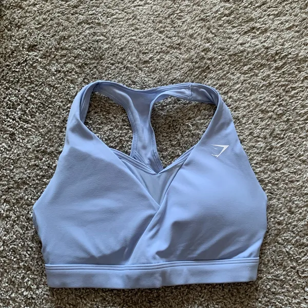 Gymshark Lilac Blue Crossover Sports Bra Size XS NEW - Image 2