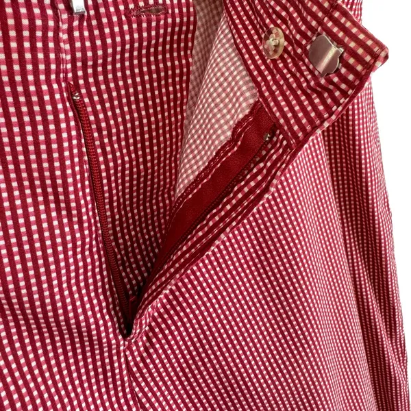 Gap‎ Vintage Red Checkered Lightweight High Rise Cropped Cotton Pants Size 8 - Image 3