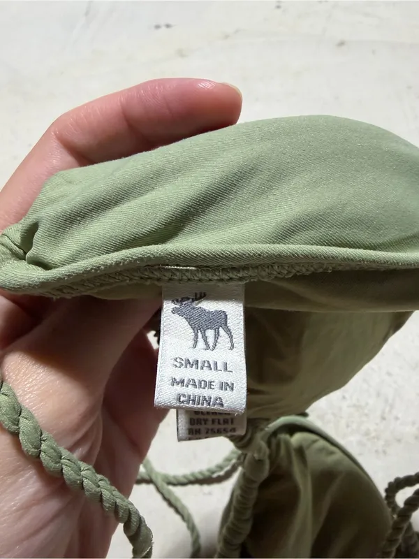 Abercrombie & fitch y2k Women’s Olive Green Triangle Bikini Top small - Image 6