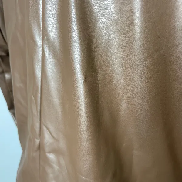 Remi x Revolve Chocolate Brown Vegan Leather Blazer Single Button Oversized Fit - Image 10