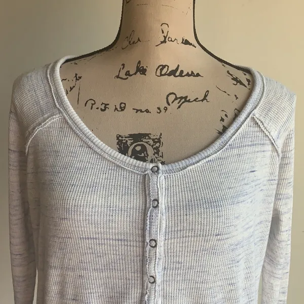 Free People We the Free Babydoll Peplum Purple Off White Top Size XS - Image 5