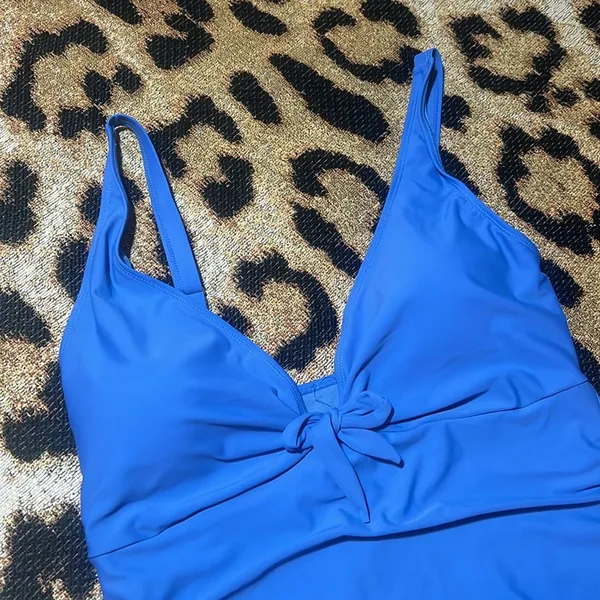 NWT Nicole Miller Blue One Piece Swimsuit Swimwear - Image 3