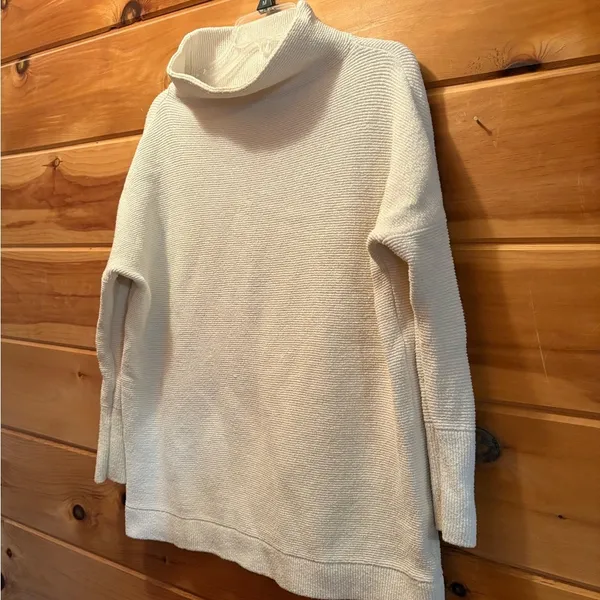 Free People Cream Cowl Neck Sweater - Image 2