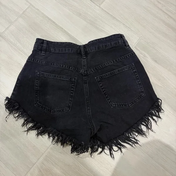 Garage Black Mini Festival Cheeky Denim Shorts Size 25 - Image 4