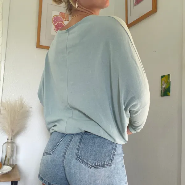 Light blue long sleeve top with a relaxed fit #minimalist #pastel - Image 3
