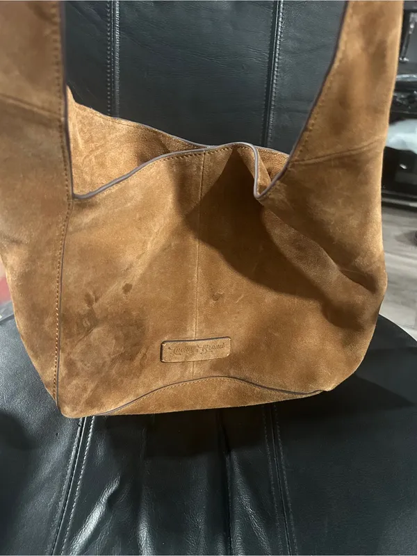 Lucky Brand Suede Shoulder Bag in Camel Brown - Image 4