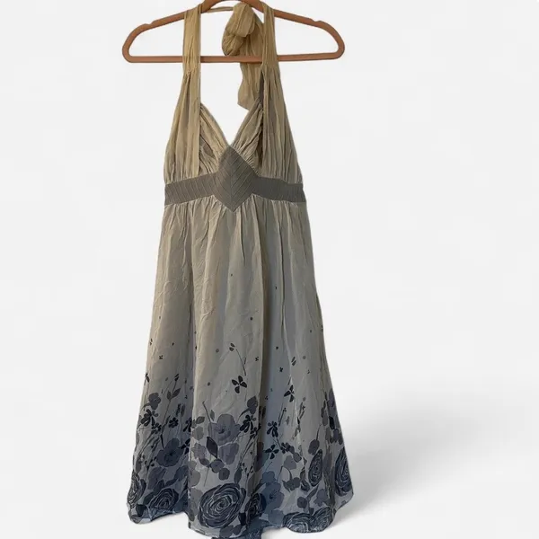 Vintage Y2K Banana Republic Silk Halter Mini Dress Size 10 - Image 4