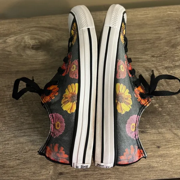 Converse All Star Lace Up Sneakers Shoes Floral Canvas Polka Dots Women’s Sz 10 - Image 8