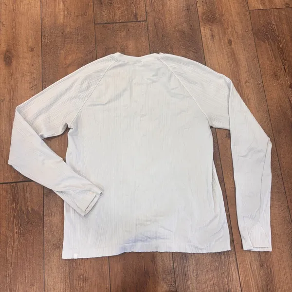 Lululemon Rest Less Pullover Long Sleeve Ribbed Shirt White Size 12 / W3CGJS - Image 5