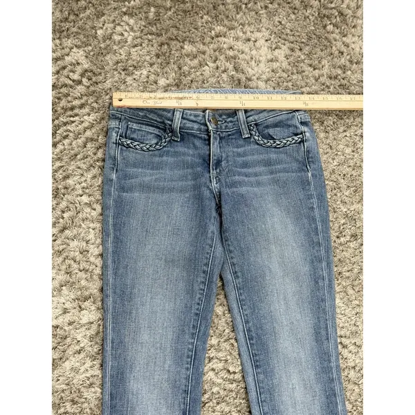 Paige Premium Denim Lou Lou Flare Jeans Light Blue Low Rise Women’s Size 24 - Image 9