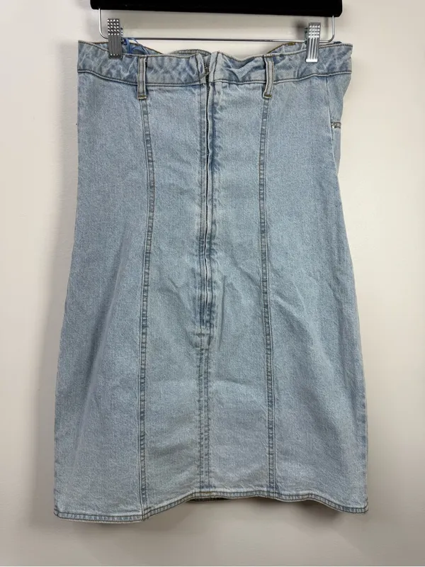 Steve Madden Light Blue Strapless Denim Dress size 8 - Image 4