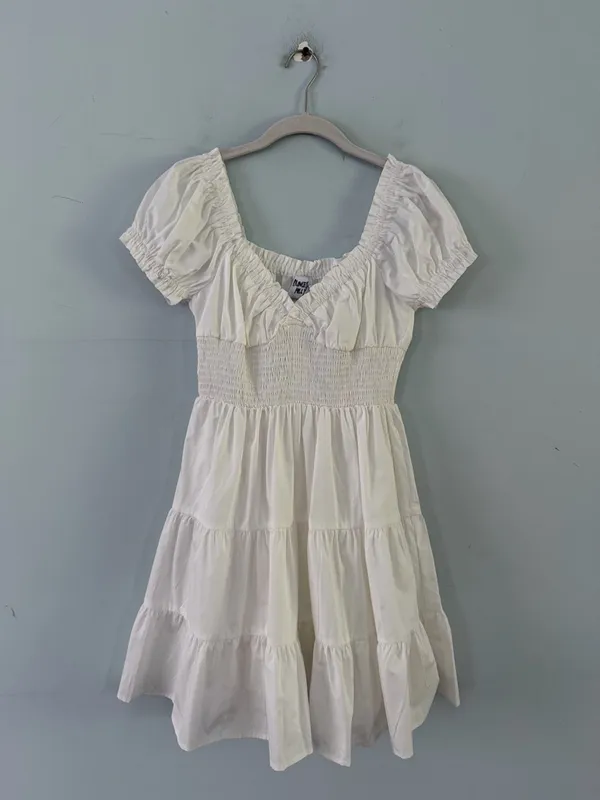 NWT Princess Polly Daniela White Tiered‎ Puff Sleeve Mini Dress - Image 4