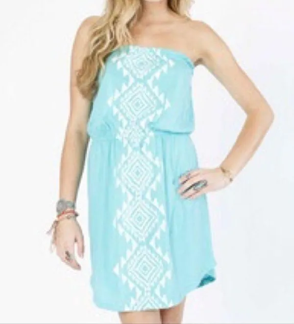 Weeding Out Beach Dress Swim Cover-Up Size L Aqua Summer Pool - Image 5