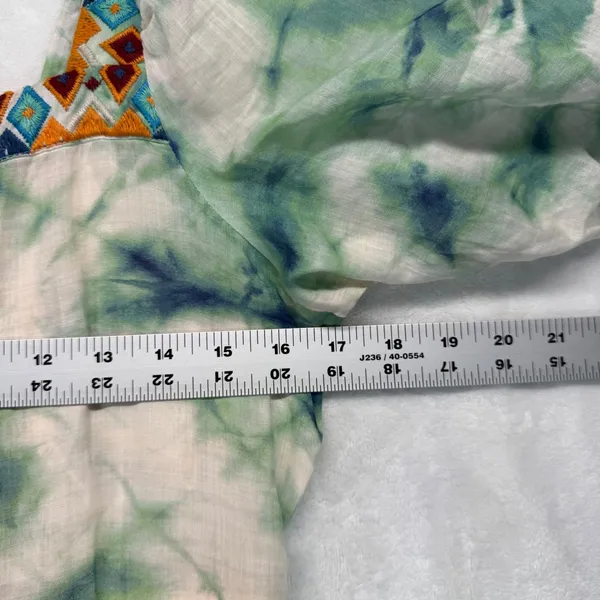 Johnny Was Workshop Maxi Dress Marble puff‎ sleeve Embroidered Neckline XS - Image 2