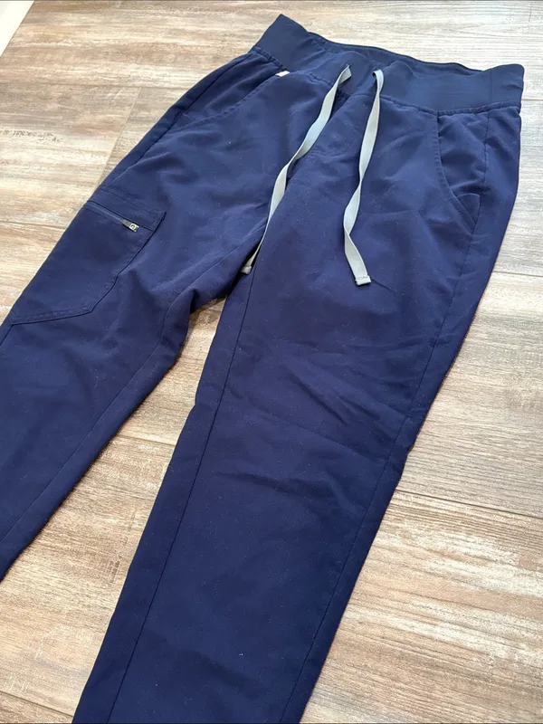 FIGS Navy Blue Jogger Scrub Pants Medical‎ Uniform Drawstring XXS - Image 3
