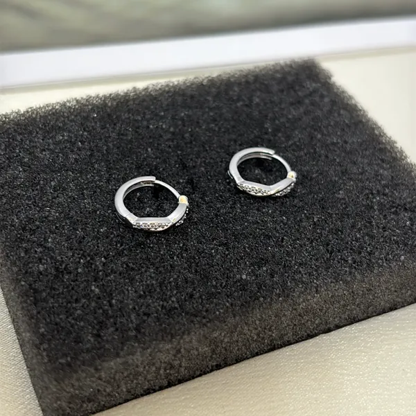 13mm CZ Small Hoop Earrings for Men Women Streetwear Punk Hip Hop Unisex Earring - Image 2